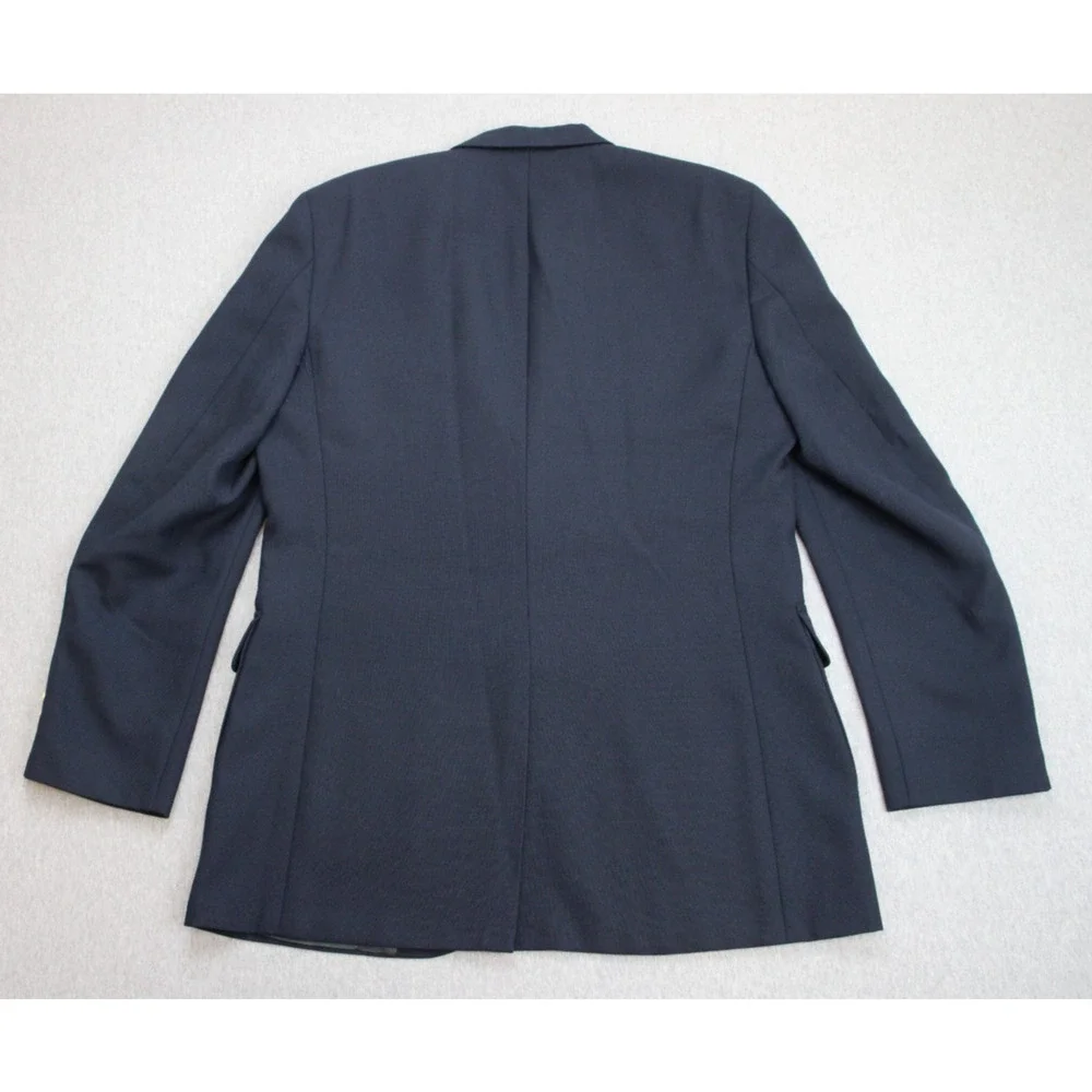 Stafford Blazer Men's Size 42L Navy Blue 2 Button Single Breasted Gold Buttons